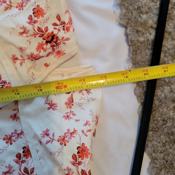 Asos Twill Corset Mini Dress With Lace Up & Pleated Skirt Floral Pink White 14 - Picture 14 of 16